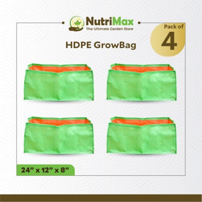NutriMax 200 GSM HDPE Plant Grow Bags 24 inch X 12 inch x 8 inch Pack of 4 Grow Bag