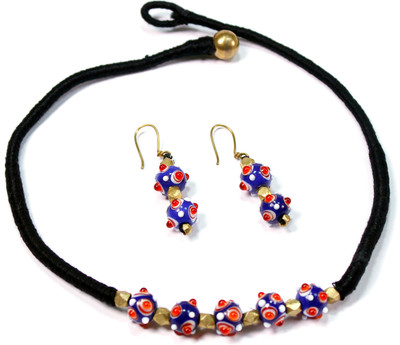 www.dhokrahandicrafts.com Brass Blue Jewellery Set(Pack of 1)