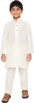 MAHARAJA Boys Festive & Party Kurta and Pyjama Set(White Pack of 1)