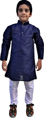 AL BAYDAR FASHION Boys Festive & Party Kurta and Pyjama Set(Blue Pack of 1)