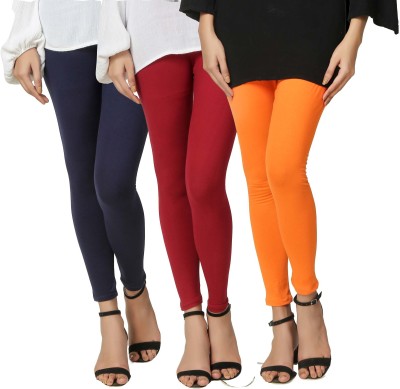 SwaNit Ankle Length  Western Wear Legging(Dark Blue, Maroon, Orange, Solid)