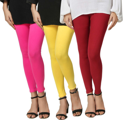 SwaNit Ankle Length  Western Wear Legging(Pink, Yellow, Maroon, Solid)