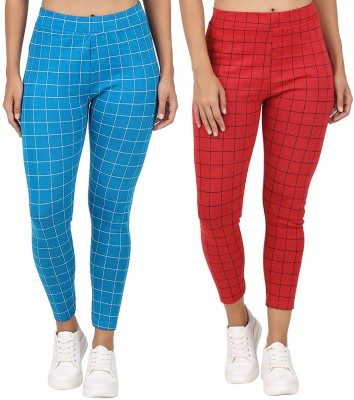 WW WON NOW Ankle Length  Ethnic Wear Legging(Red, Blue, Checkered)