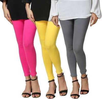 SwaNit Ankle Length  Ethnic Wear Legging(Pink, Yellow, Grey, Solid)