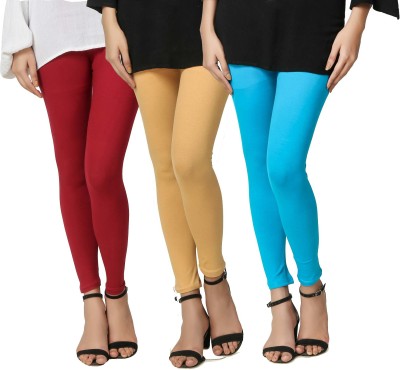 SwaNit Ankle Length  Ethnic Wear Legging(Maroon, Beige, Light Blue, Solid)