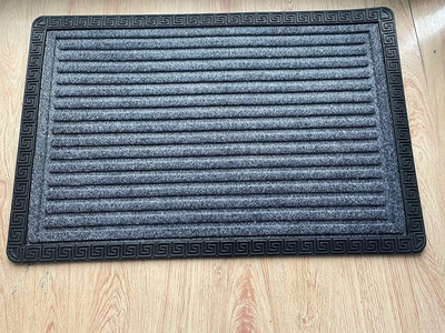 Shivkirpa Rubber Door Mat(Grey, Medium)