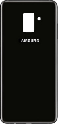 Sandreezz Samsung Galxy A8 Plus / SM-A730 (with Proper Logo) (Glass) Back Panel(Black)