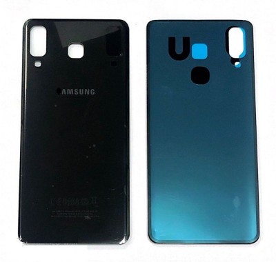 Sandreezz Samsung Galaxy A8 Star / SM-G885 (with Proper Logo) (Glass) Back Panel(Black)