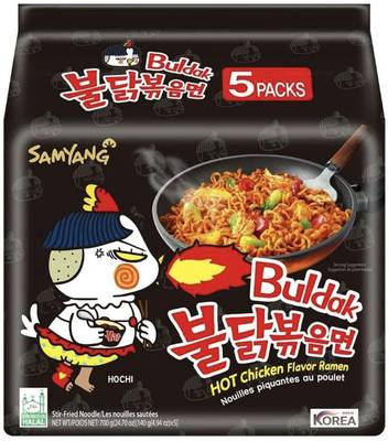 Samyang Buldak Hot Chiken Flavor Ramen 140g * 5Pack(Imported)(Stir-Fried Instant Noodle) Instant Noodles Non-vegetarian