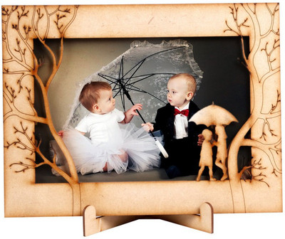 YIXT Wood Table Photo Frame(Brown, 1 Photo(s), FREE)