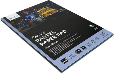 BRuSTRO Pastel Paper Unrulled A4 160 gsm Drawing Paper(Set of 1, Black)