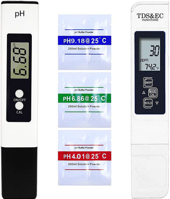 Morwater Digital pH & EC Meter Combo High Accuracy ±1%, 0-9990ppm TDS & 0-14 pH Range Digital pH Meter