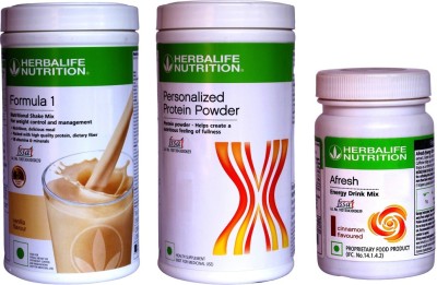 Herbalife Nutrition FORMULA 1SHAKE VANILLA &PROTIEN POWDER 400 G AFRESH ENERGY DRINK CINNAMON Protein Shake(0.95 kg, VANILLA, CINNAMON)