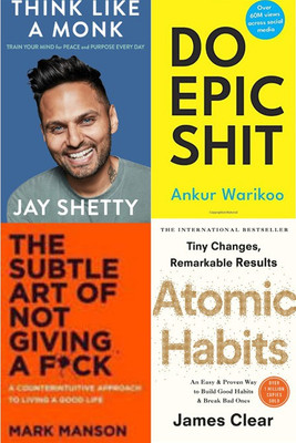 Deal Of 4 Books — Do Epic Shittt + Mark Manson’s Book +Habits Remarkable Results And The Jay Shetty Book (Paperback, Jay Shetty, Ankur Warikoo) For Rs. 400 @ 75% off