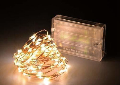 Ahuja International 30 LEDs 3 m Gold Steady String Rice Lights(Pack of 1)