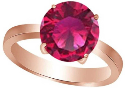 Chopra Gems Certified Unheated Untreated A+ Quality Natural Ruby Manik Ring For Women's Brass Gold Plated Ring