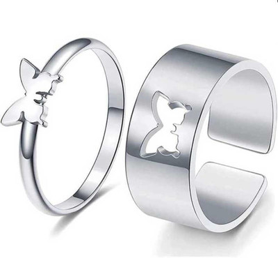 ringzinnie Alloy Cubic Zirconia Silver Plated Ring Set