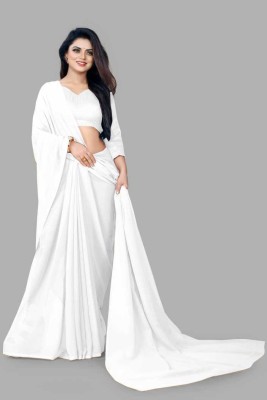 Stdfashion Printed Daily Wear Chiffon Saree(White)