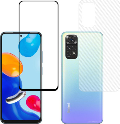 Ten To 11 Front and Back Tempered Glass for Redmi Note 11, Redmi Note 11 (Back Carbon Fiber)(Pack of 2)