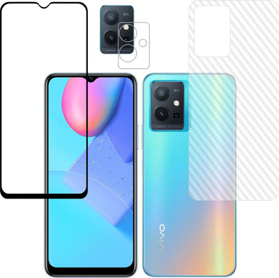 Vatsin Front and Back Tempered Glass for iQOO Z6 5G, iQOO Z6 5G (Back Carbon Fiber)(Pack of 3)