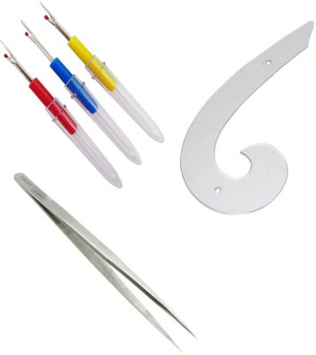 Crafts Haveli 3 Items Combo : 3 Seam Ripper, 1 French Curve & Tweezer Sewing Kit