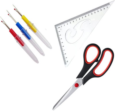 Crafts Haveli 3 Items Combo : 3 Seam Ripper, 1 L Curve & Scissor Sewing Kit