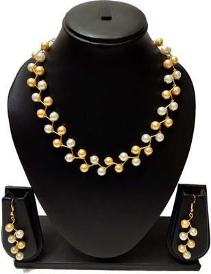 PRAGATI Alloy White Jewellery Set(Pack of 1)