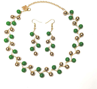 PRAGATI Alloy Green, Gold Jewellery Set(Pack of 1)