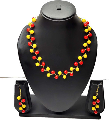 PRAGATI Alloy Red, Yellow Jewellery Set(Pack of 1)