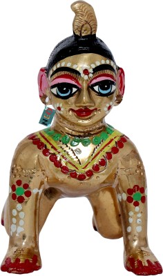 Neo Classic Radha Rani Hand Printed Idol I Bal Radha Rani Ji No. 3 Decorative Showpiece  -  7.5 cm(Brass, Multicolor)