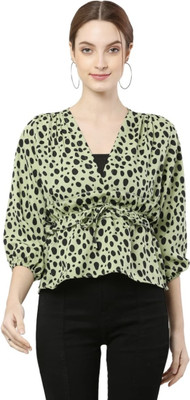 gembenz traders Casual Animal Print Women Light Green Top