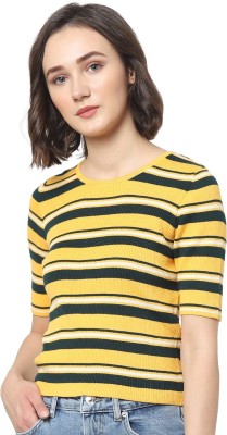 ONLY Self Design Round Neck Casual Women Multicolor Sweater