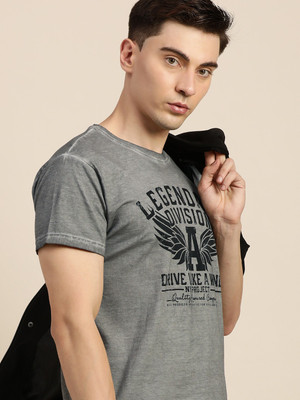 DIFFERENCE OF OPINION Graphic Print Men Round Neck Grey T-Shirt