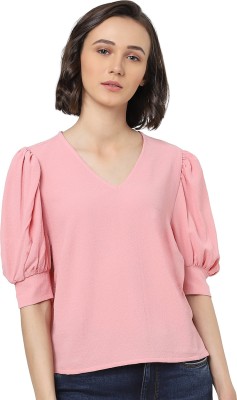 ONLY Casual Solid Women Pink Top