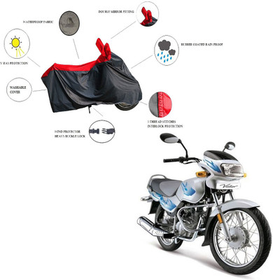 RiderShine Waterproof Two Wheeler Cover for TVS(Victor New, Black, Red)