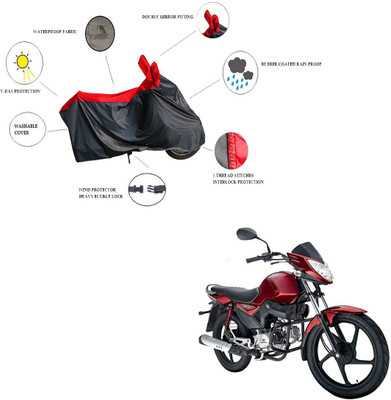 RiderShine Waterproof Two Wheeler Cover for Mahindra(Stallio, Black, Red)