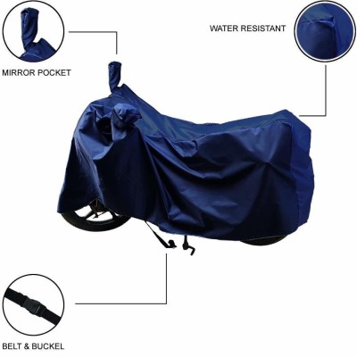 KEDIT Two Wheeler Cover for Universal For Bike(Flame, Blue)