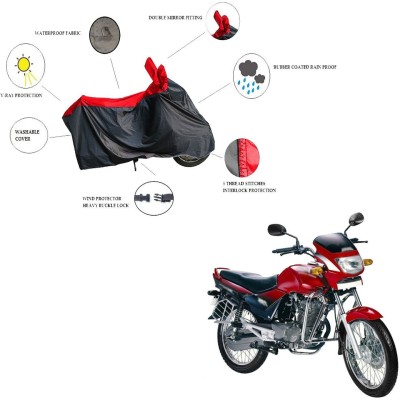 RiderShine Waterproof Two Wheeler Cover for Hero(Ambition, Black, Red)