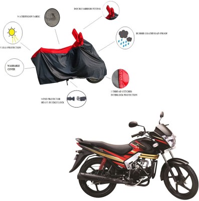 RiderShine Waterproof Two Wheeler Cover for Mahindra(Centuro XT, Black, Red)