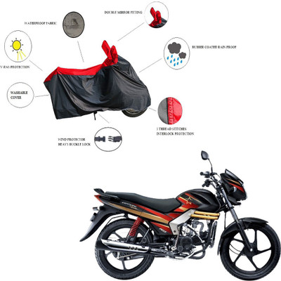 RiderShine Waterproof Two Wheeler Cover for Mahindra(Centuro Rockstar, Black, Red)
