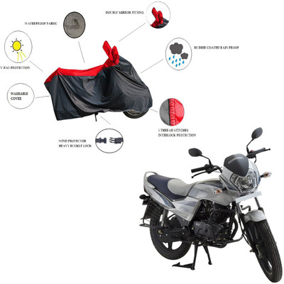 RiderShine Waterproof Two Wheeler Cover for LML(Freedom, Black, Red)