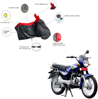 RiderShine Waterproof Two Wheeler Cover for Kinetic(Boss, Black, Red)