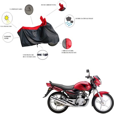 RiderShine Waterproof Two Wheeler Cover for Yamaha(Alba, Black, Red)