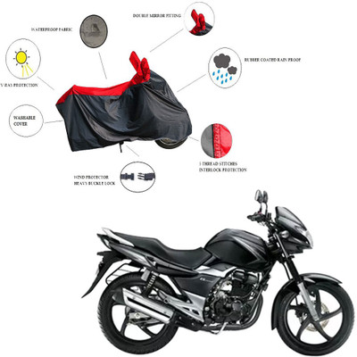 RiderShine Waterproof Two Wheeler Cover for Suzuki(GS 150R, Black, Red)