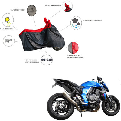 RiderShine Waterproof Two Wheeler Cover for Honda(CB 1000R, Black, Red)
