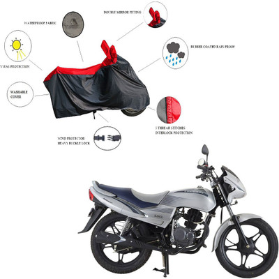 RiderShine Waterproof Two Wheeler Cover for LML(Freedom DX, Black, Red)