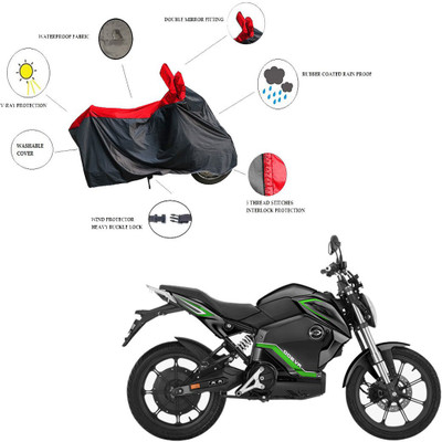 RiderShine Waterproof Two Wheeler Cover for Revolt(RV 300, Black, Red)