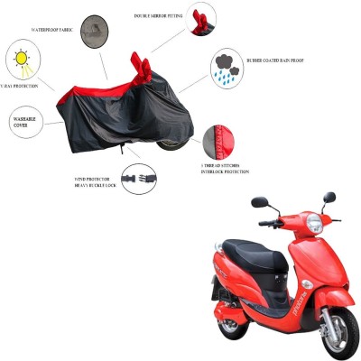 RiderShine Waterproof Two Wheeler Cover for Hero(Electric Photon, Black, Red)