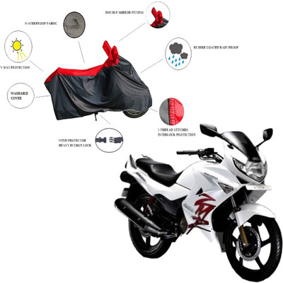 RiderShine Waterproof Two Wheeler Cover for Hero(Karizma ZMR, Black, Red)