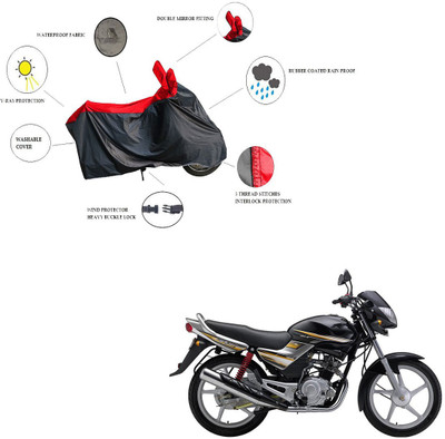 RiderShine Waterproof Two Wheeler Cover for Yamaha(Libero G5, Black, Red)